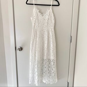 Astr the Label Lace Midi Dress in White Sz M